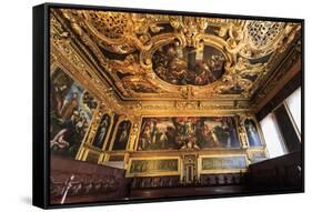 Senate Hall (Sala del Senato), Doge's Palace, Venice, UNESCO World Heritage Site, Veneto, Italy, Eu-Eleanor Scriven-Framed Stretched Canvas