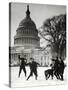 Senate Page Snowball Fight, c.1909-1932-Science Source-Stretched Canvas