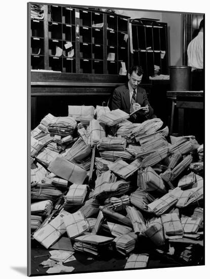 Senate Post Office Filling Up with Letters from Constituents on the Neutrality Issue-David Scherman-Mounted Photographic Print