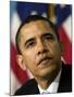 Senator Barak Obama Listens to Actor George Clooney Speaking at the National Press Club-null-Mounted Photographic Print