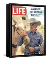 Senator Barry Goldwater with Horse, November 1, 1963-Leonard Mccombe-Framed Stretched Canvas