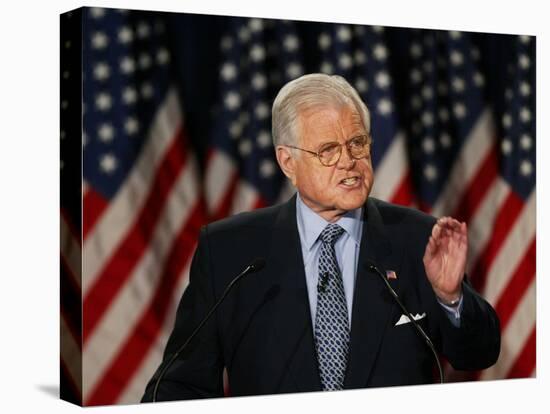 Senator Edward Kennedy Delivers Speech About the Effect of War in Iraq on America's Security-null-Stretched Canvas