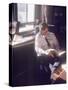 Senator Edward M. Kennedy on the Phone in His Office, Probably in Washington Dc-John Loengard-Stretched Canvas