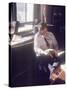 Senator Edward M. Kennedy on the Phone in His Office, Probably in Washington Dc-John Loengard-Stretched Canvas