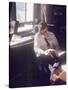 Senator Edward M. Kennedy on the Phone in His Office, Probably in Washington Dc-John Loengard-Stretched Canvas