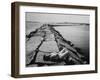 Senator Edward M. Kennedy Taking a Sunbath on Breakwater Near His Summer Home-John Loengard-Framed Photographic Print