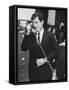 Senator Edward M. Kennedy Using the Phone-Leonard Mccombe-Framed Stretched Canvas