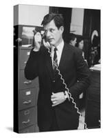 Senator Edward M. Kennedy Using the Phone-Leonard Mccombe-Stretched Canvas