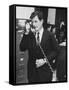 Senator Edward M. Kennedy Using the Phone-Leonard Mccombe-Framed Stretched Canvas