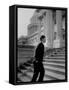 Senator Edward M. Kennedy Walking Up Steps of Senate Wing-John Dominis-Framed Stretched Canvas