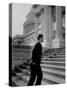 Senator Edward M. Kennedy Walking Up Steps of Senate Wing-John Dominis-Stretched Canvas