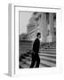 Senator Edward M. Kennedy Walking Up Steps of Senate Wing-John Dominis-Framed Photographic Print