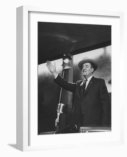 Senator Hubert H. Humphrey at the Western States Democratic Conference-Thomas D^ Mcavoy-Framed Photographic Print