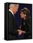 Senator Joe Biden and Governor Sarah Palin Shake Hands before the Start of Vice Presidential Debate-null-Framed Stretched Canvas
