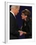 Senator Joe Biden and Governor Sarah Palin Shake Hands before the Start of Vice Presidential Debate-null-Framed Photographic Print