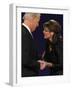 Senator Joe Biden and Governor Sarah Palin Shake Hands before the Start of Vice Presidential Debate-null-Framed Photographic Print