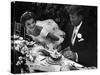 Senator John F. Kennedy and Bride Jacqueline Enjoying Dinner at Their Outdoor Wedding Celebration-Lisa Larsen-Stretched Canvas