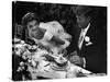 Senator John F. Kennedy and Bride Jacqueline Enjoying Dinner at Their Outdoor Wedding Celebration-Lisa Larsen-Stretched Canvas