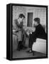 Senator John F. Kennedy and Brother Robert F. Kennedy Conferring in Hotel Suite During Convention-Hank Walker-Framed Stretched Canvas