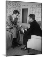 Senator John F. Kennedy and Brother Robert F. Kennedy Conferring in Hotel Suite During Convention-Hank Walker-Mounted Photographic Print