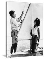 Senator John F Kennedy and Fiancée Miss Jacqueline Bouvier of Newport, Jun 26, 1953-null-Stretched Canvas