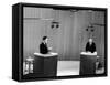 Senator John F. Kennedy and Vice President Richard M. Nixon, During 4th Nixon Kennedy TV Debate-Joe Scherschel-Framed Stretched Canvas