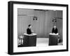 Senator John F. Kennedy and Vice President Richard M. Nixon, During 4th Nixon Kennedy TV Debate-Joe Scherschel-Framed Photographic Print