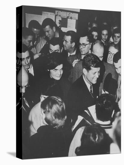 Senator John F. Kennedy and Wife Campaigning in Democratic Presidential Primaries-Stan Wayman-Stretched Canvas