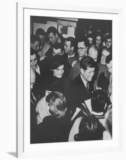 Senator John F. Kennedy and Wife Campaigning in Democratic Presidential Primaries-Stan Wayman-Framed Photographic Print