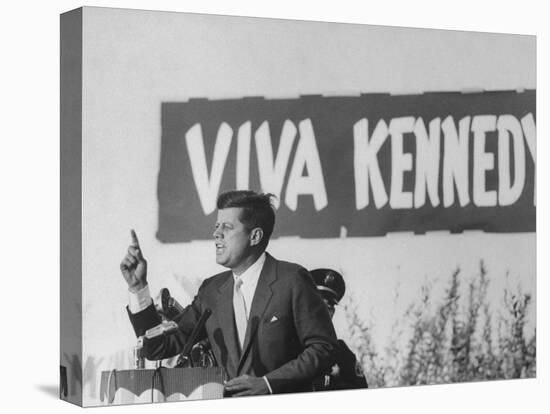 Senator John F. Kennedy Campaigning For President-Paul Schutzer-Stretched Canvas