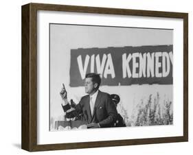 Senator John F. Kennedy Campaigning For President-Paul Schutzer-Framed Photographic Print