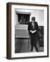 Senator John F. Kennedy Checking over Speech During His Presidential Campaign-Paul Schutzer-Framed Premium Photographic Print