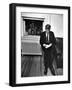 Senator John F. Kennedy Checking over Speech During His Presidential Campaign-Paul Schutzer-Framed Premium Photographic Print