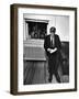 Senator John F. Kennedy Checking over Speech During His Presidential Campaign-Paul Schutzer-Framed Photographic Print
