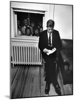 Senator John F. Kennedy Checking over Speech During His Presidential Campaign-Paul Schutzer-Mounted Photographic Print