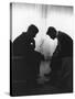 Senator John F Kennedy Conferring with His Brother and Campaign Organizer Bobby Kennedy-null-Stretched Canvas