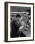 Senator John F. Kennedy Drinking a Cup of Coffee at a Cafe in Washington Airport-Ed Clark-Framed Photographic Print