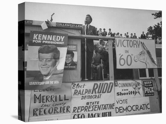 Senator John F. Kennedy During Campaign For Presidency-Paul Schutzer-Stretched Canvas