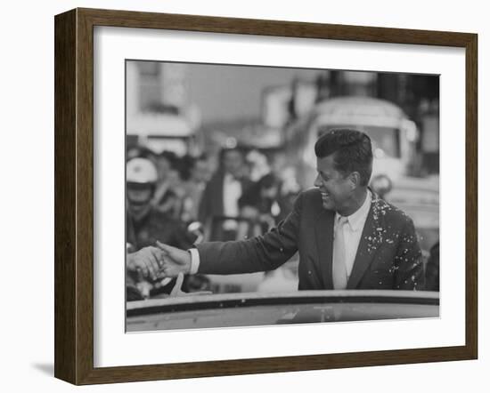 Senator John F. Kennedy During Campaigning-Paul Schutzer-Framed Photographic Print