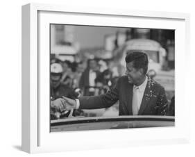 Senator John F. Kennedy During Campaigning-Paul Schutzer-Framed Photographic Print