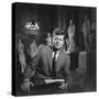 Senator John F. Kennedy Seated in Museum W. Statues-null-Stretched Canvas