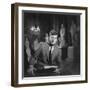 Senator John F. Kennedy Seated in Museum W. Statues-null-Framed Photographic Print