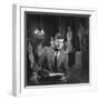 Senator John F. Kennedy Seated in Museum W. Statues-null-Framed Photographic Print