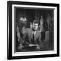 Senator John F. Kennedy Seated in Museum W. Statues-null-Framed Photographic Print