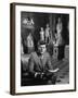 Senator John F. Kennedy Seated in Museum with Statues-Hank Walker-Framed Photographic Print