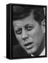 Senator John F. Kennedy Speaking During Press Conference at Gracie Mansion-Howard Sochurek-Framed Stretched Canvas