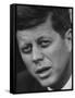 Senator John F. Kennedy Speaking During Press Conference at Gracie Mansion-Howard Sochurek-Framed Stretched Canvas