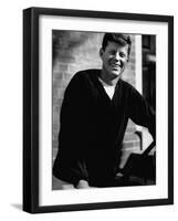 Senator John F. Kennedy, Standing Outside in a Sweater-Hank Walker-Framed Photographic Print