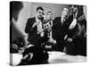 Senator John F. Kennedy Talking on the Phone Surrounded by Aides During the Primary Elections-Stan Wayman-Stretched Canvas