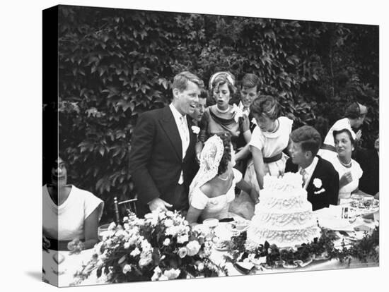 Senator John F. Kennedy with His Bride Jacqueline at Their Wedding Reception-Lisa Larsen-Stretched Canvas